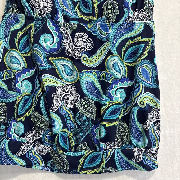 Lands End Women's Blouson Tankini Top Colorful Paisley Size 10 Beach Pool Cruise - Picture 4 of 16